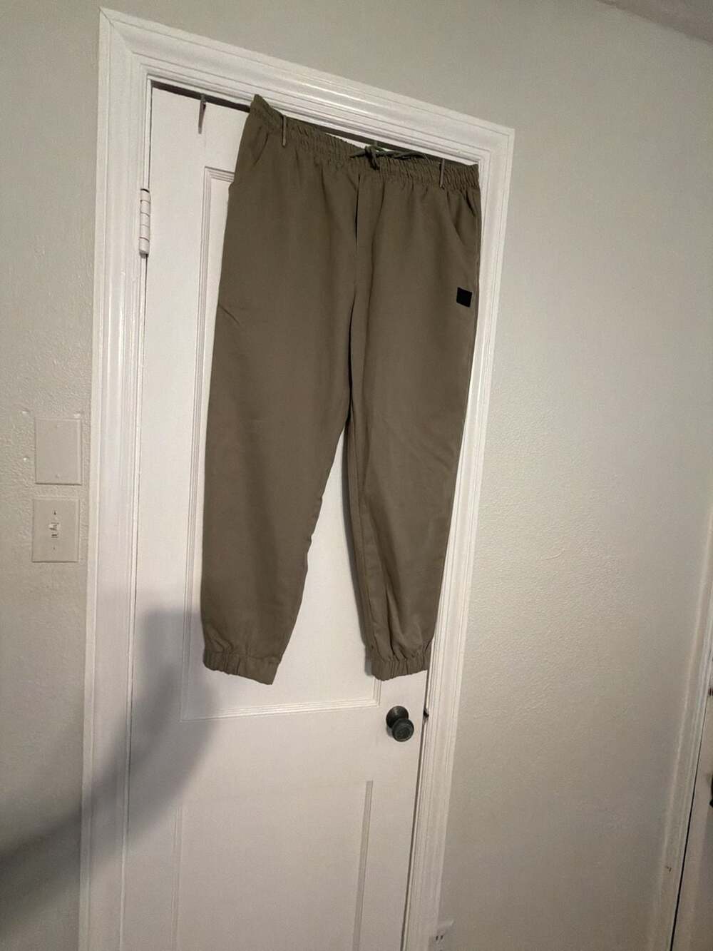 Manfinity Homme Men's Jogger Pants With Patch Pockets And Elastic Cuffs Khaki